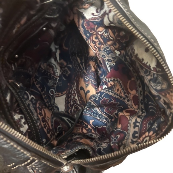 B. Makowsky Large Shoulder Bag Purse Shopper Black Leather Double Strap Zipper - Picture 11 of 14